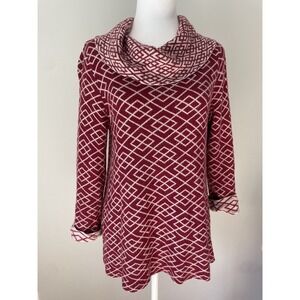 Anthropologie Moth‎ M Alpaca Blend Sweater Cowl Neck Pullover Galena 3/4 Sleeve